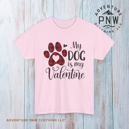 Valentine's Day Dog Lover Tee, Unisex Valentine's Day T-shirt, My Dog is My Valentine Shirt, Valentine's Day Gift, Heart Dog Tee, Love Tee
