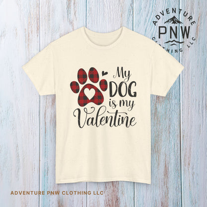 Valentine's Day Dog Lover Tee, Unisex Valentine's Day T-shirt, My Dog is My Valentine Shirt, Valentine's Day Gift, Heart Dog Tee, Love Tee