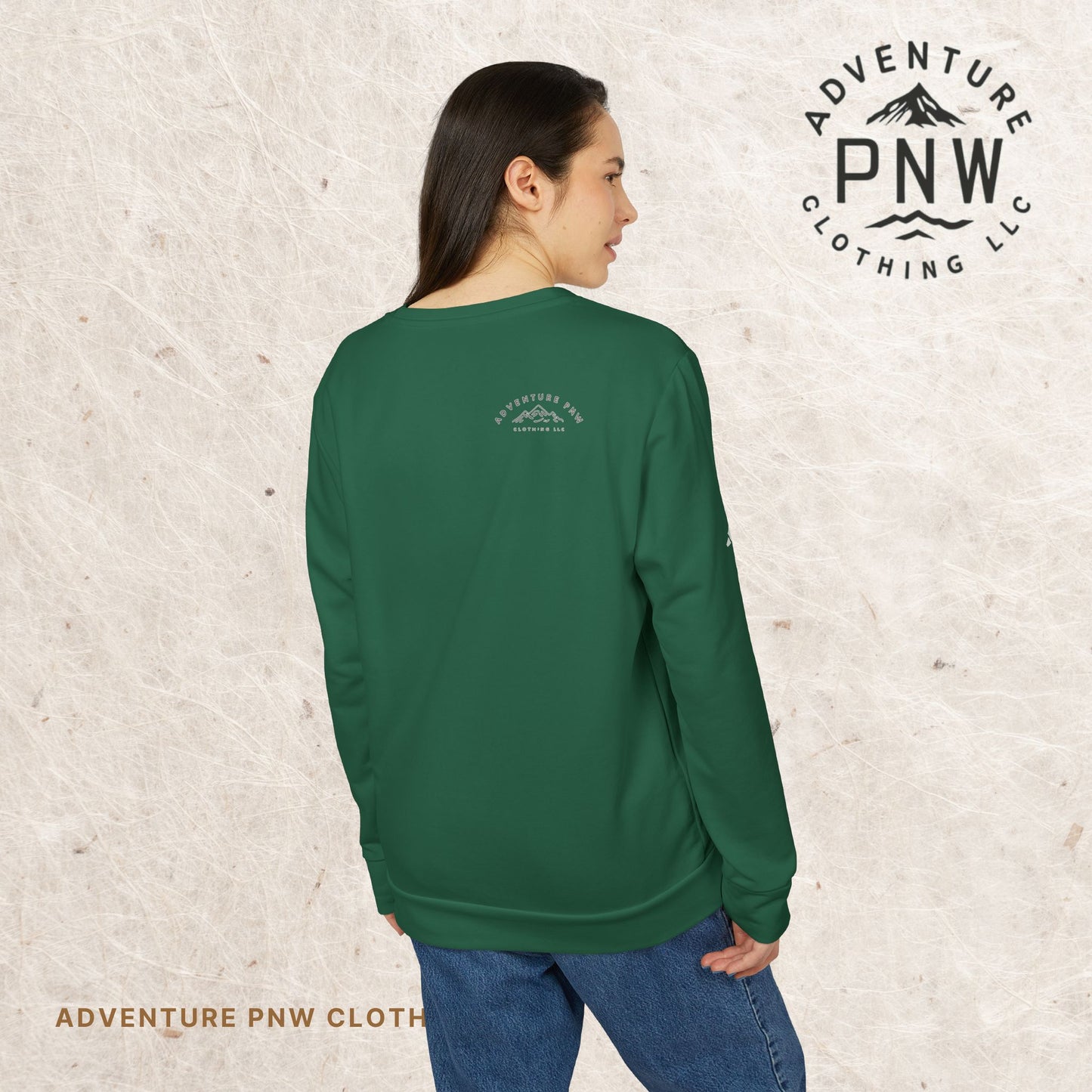 Adidas® Unisex Fleece Crewneck Sweatshirt - Cozy, Eco-Friendly, and Stylish Adventure Mountains Camping Christmas