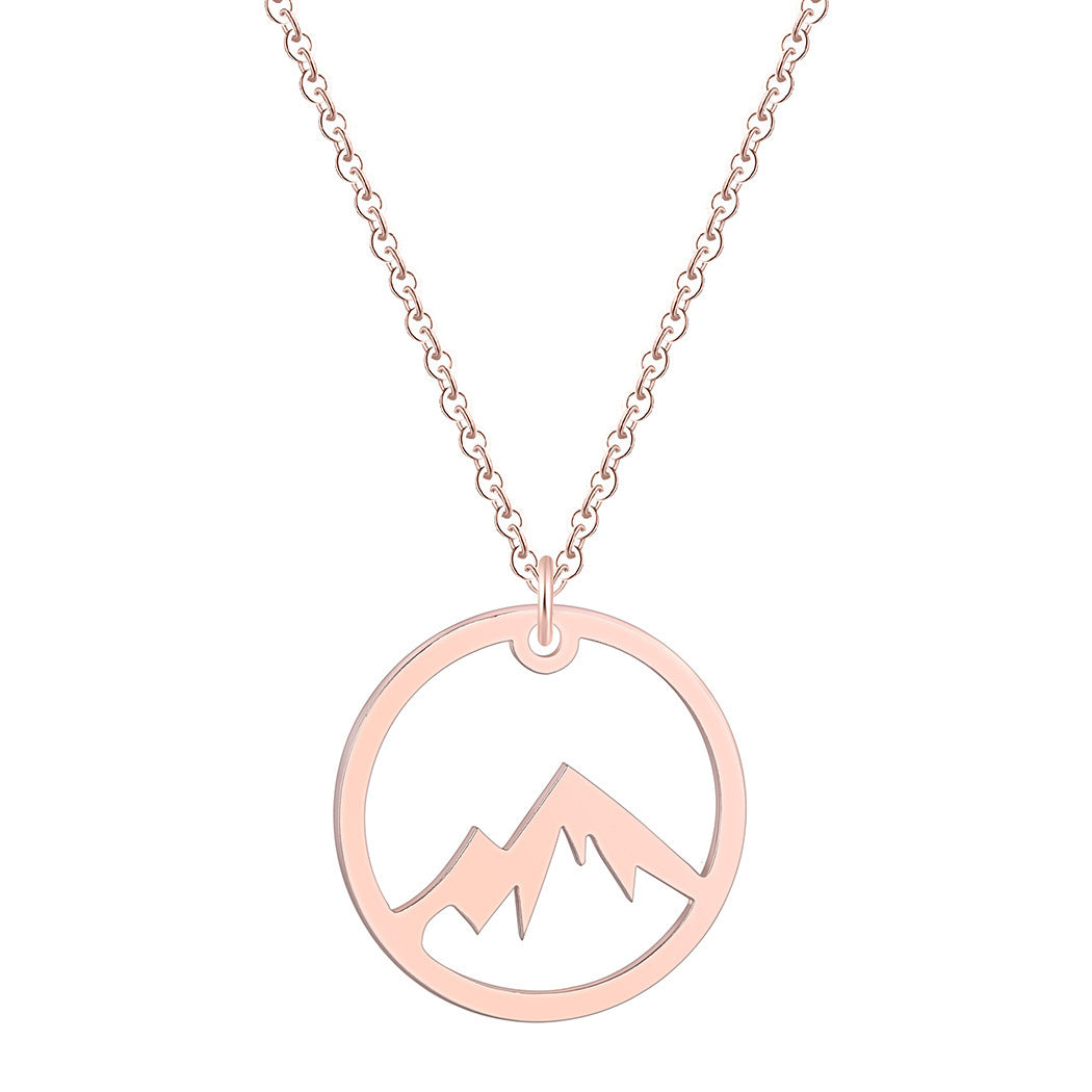 New Stainless Steel Mountain Pendant Clavicle Necklace