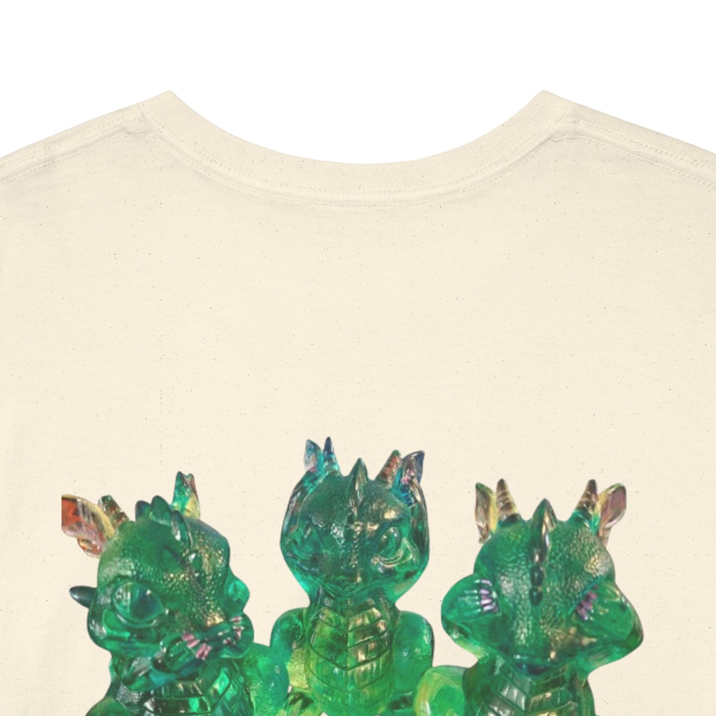 "Green speak/ hear/ see no evil dragons"