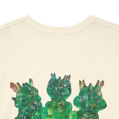 "Green speak/ hear/ see no evil dragons"