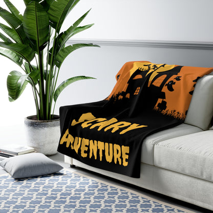 Scary Adventure Blanket | Cozy Up with Spooky Halloween Fun | Sherpa Fleece Blanket