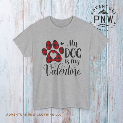 Valentine's Day Dog Lover Tee, Unisex Valentine's Day T-shirt, My Dog is My Valentine Shirt, Valentine's Day Gift, Heart Dog Tee, Love Tee