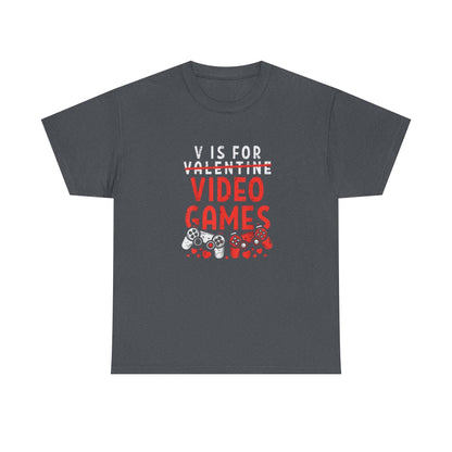 Funny Gamer Valentine Tee – Adventure V Is for Video Games