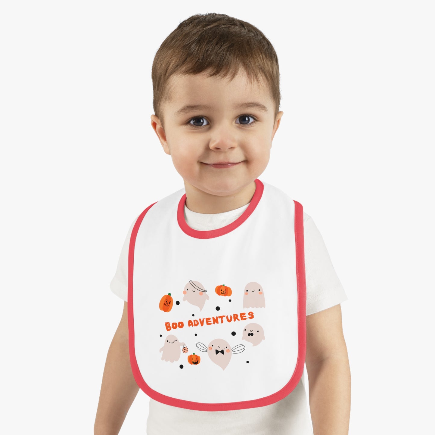 Halloween Baby Bib – Boo Adventures Ghosts & Pumpkins