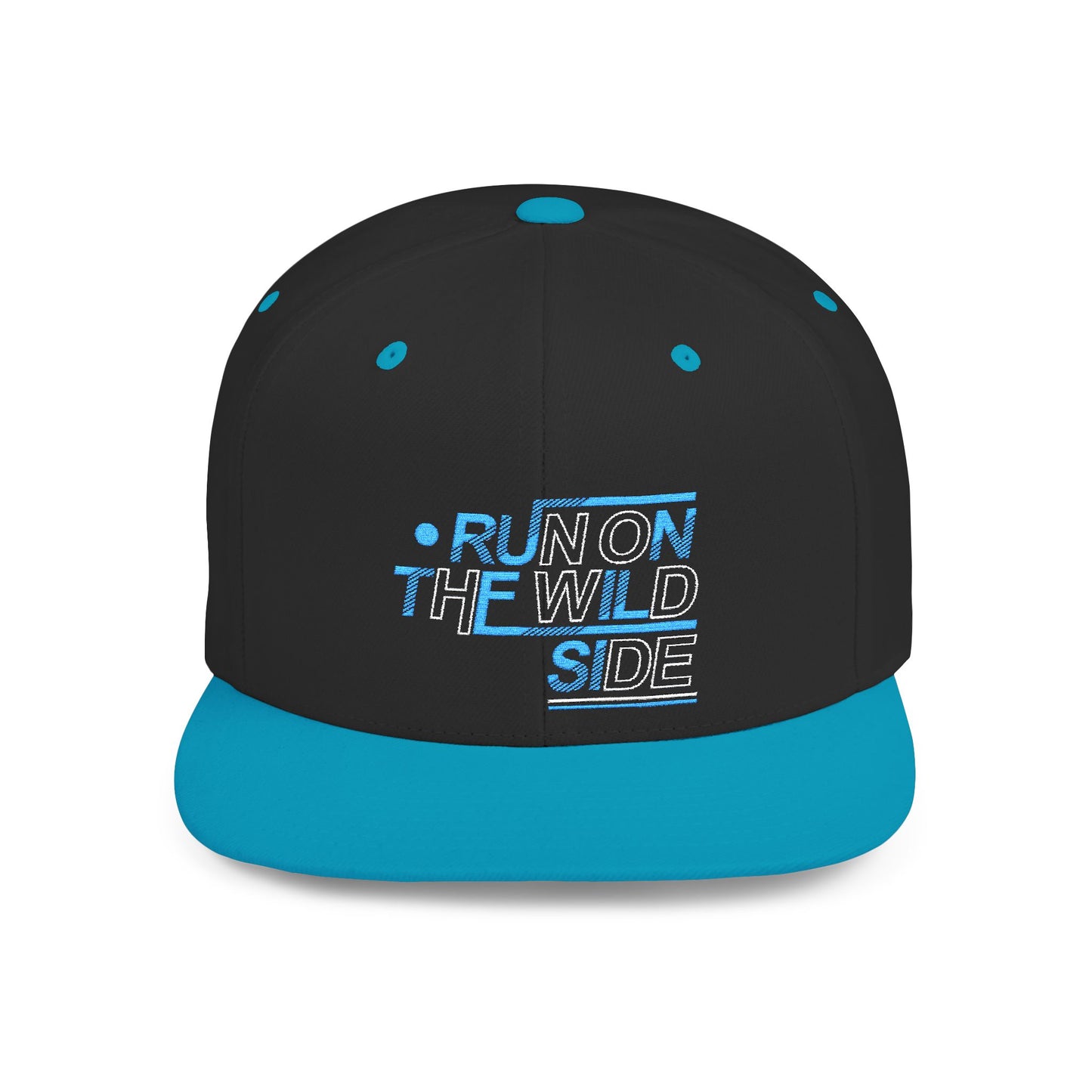 Run on the Wild Side Flat Bill Snapback Hat, Cool Unisex Cap for Outdoor Adventures, Trendy Hat for Summer Festivals, Great Gift for Nature
