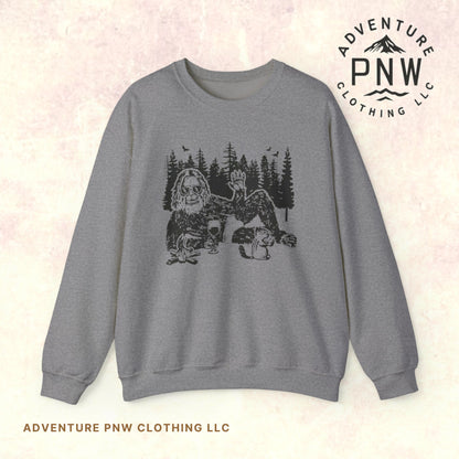 Funny Bigfoot Sasquatch Sweatshirt –Adventure Unisex Crewneck