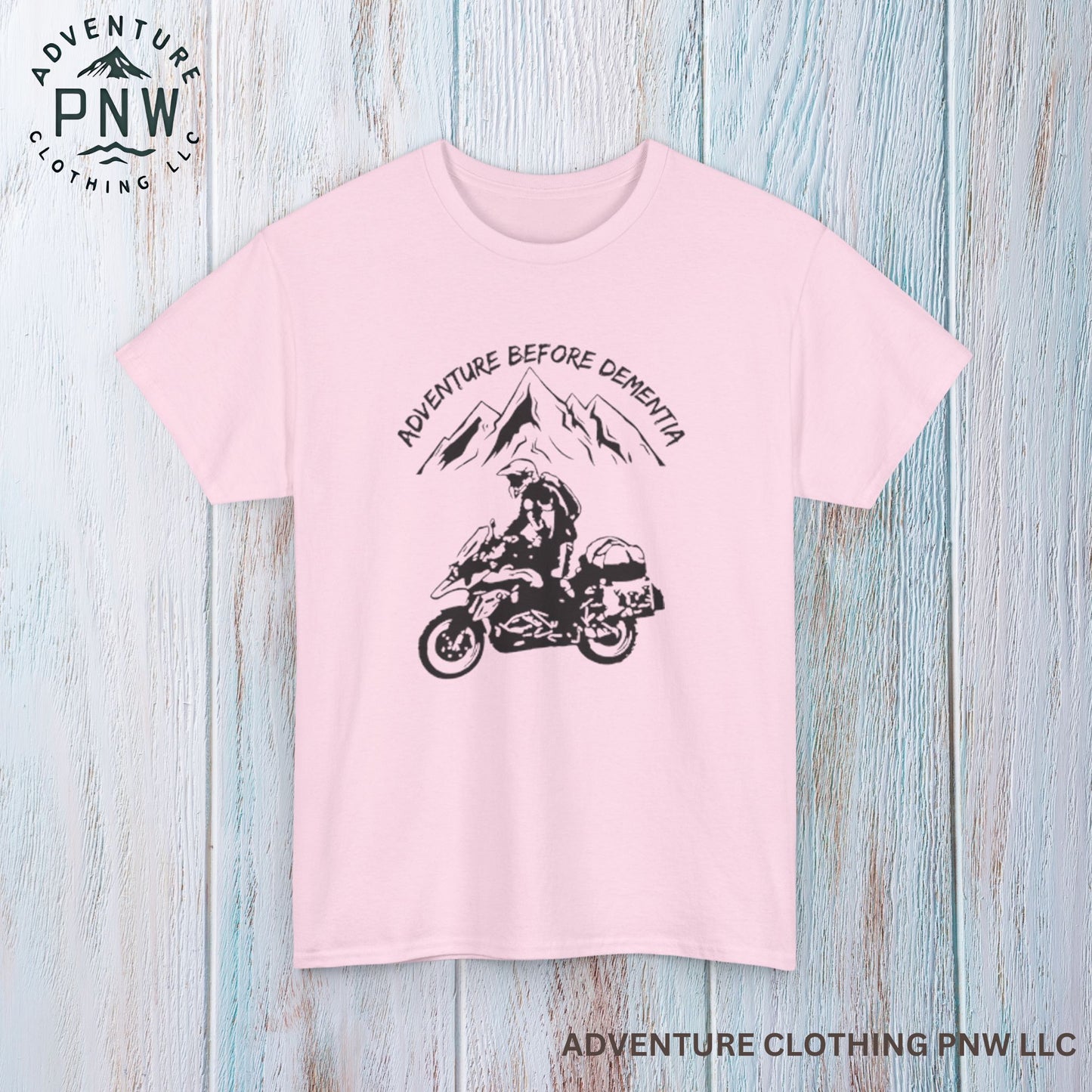 Adventure Before Dementia T-Shirt, Motorcycle & Mountain Travel Tee, Unisex Hiking and Camping Shirt for Outdoor Enthusiasts