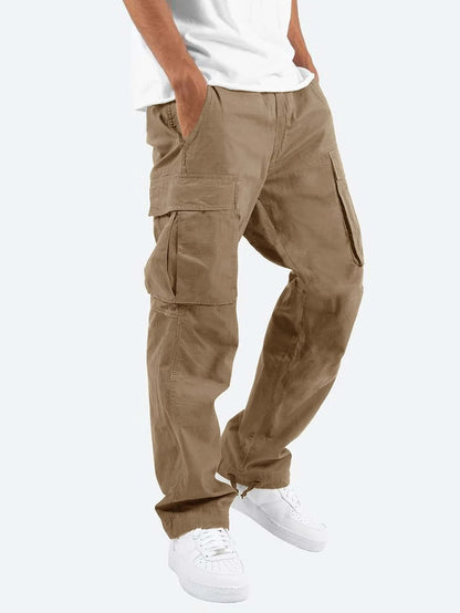 Men's Workwear Drawstring Multi-pocket Casual Pants