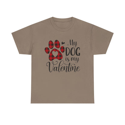Valentine's Day Dog Lover Tee, Unisex Valentine's Day T-shirt, My Dog is My Valentine Shirt, Valentine's Day Gift, Heart Dog Tee, Love Tee