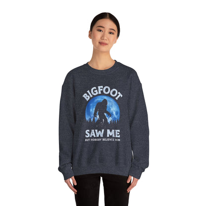 Funny Sasquatch Vintage Unisex Sweatshirt, Bigfoot Saw Me Shirt, Gift for Cryptid Lover, Yeti Graphic Pullover, Cryptozoology Crewneck