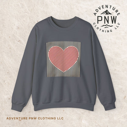 Retro Valentines Heart Sweatshirt, Cute Love, Womens Valentine, Teacher Mom Heart, Crewneck Sweatshirt, Gift for Her