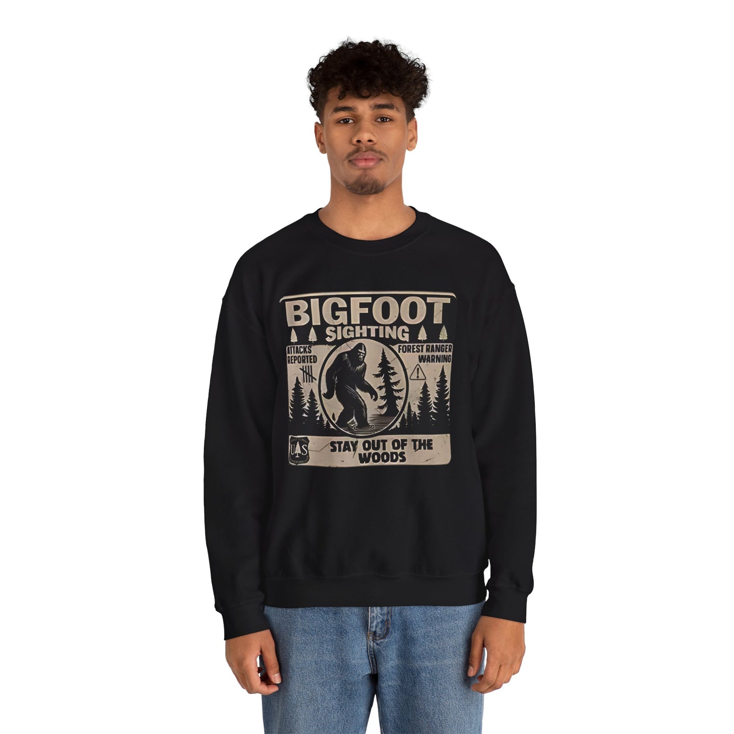 Bigfoot Retro Sweatshirt –Adventure Funny Sasquatch Crewneck