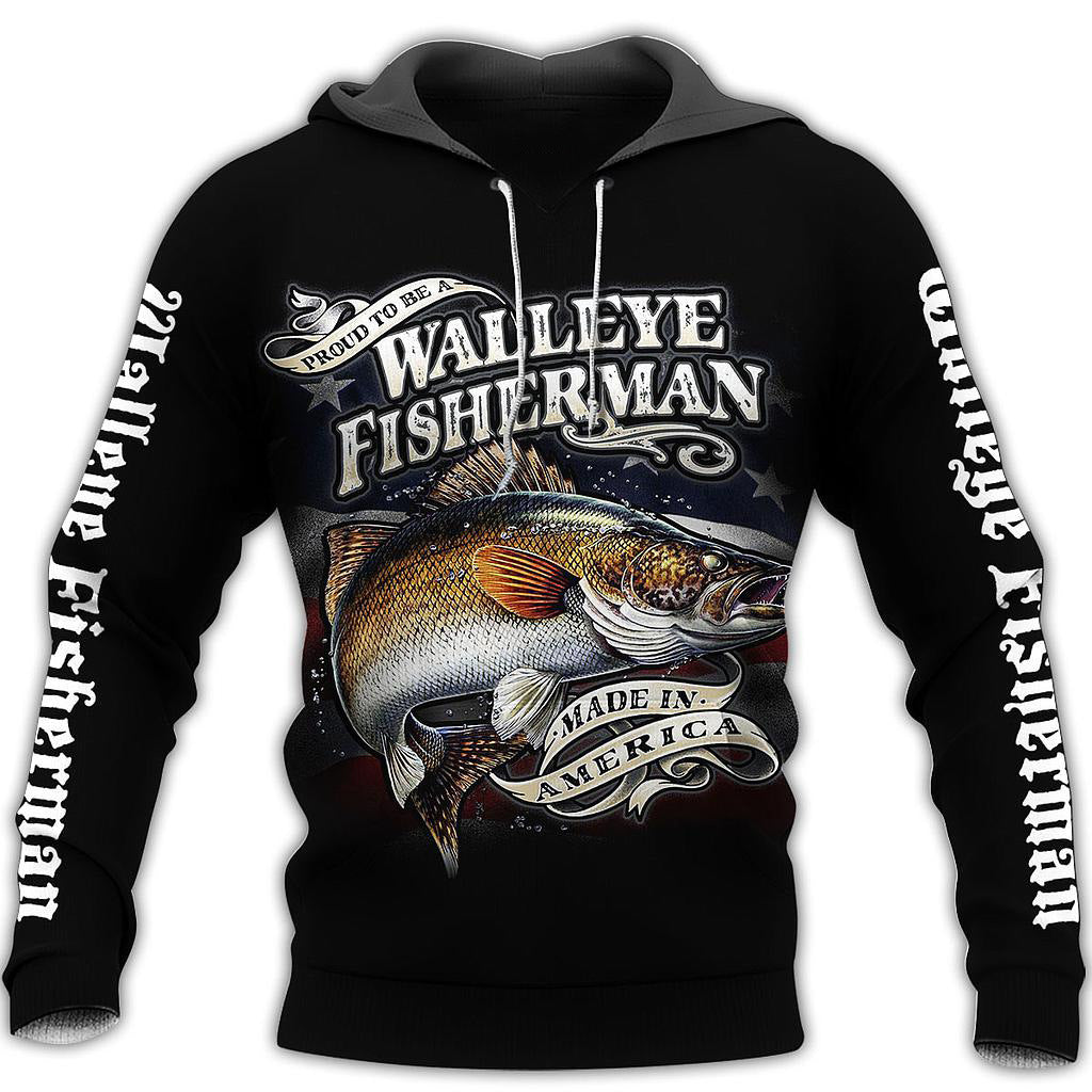 Fishing Enthusiasts Hoodie Digital Printing Outdoor Sports Loose Hoodie With Hood