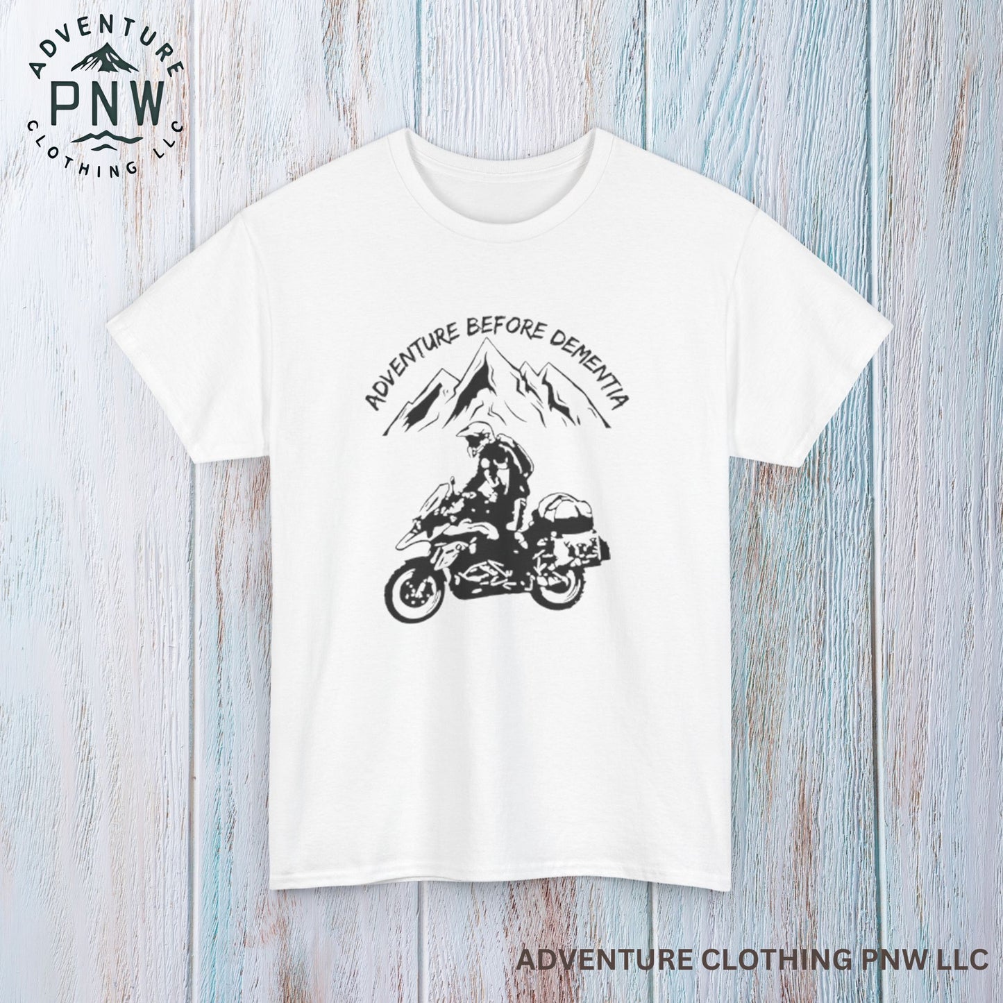 Adventure Before Dementia T-Shirt, Motorcycle & Mountain Travel Tee, Unisex Hiking and Camping Shirt for Outdoor Enthusiasts