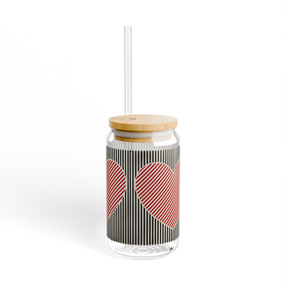 Retro Heart Valentine Sipper Glass –Adventure Gift for Her