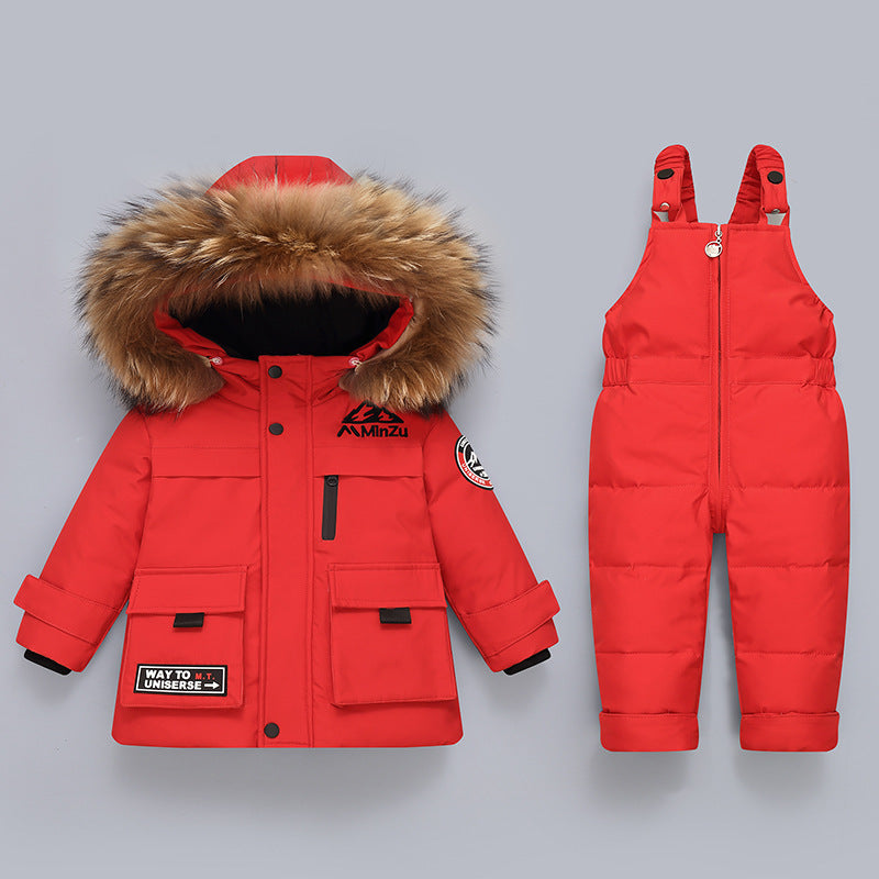 Children's Down Jacket Suit New Winter Baby Baby Down Jacket Two-piece Set