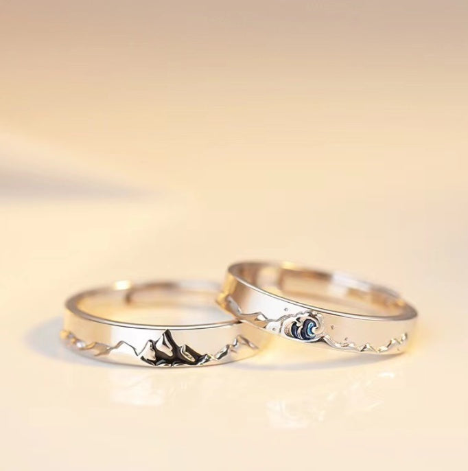 Adventure-Inspired Couple Rings | Wushan Canghai Series Star Rings for Him & Her - Adventure PNW Jewelry