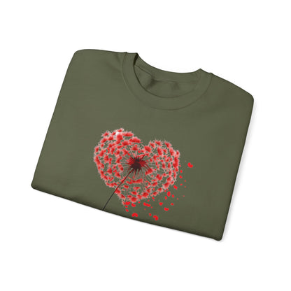 Dandelion Heart Sweatshirt, Valentine Sweatshirt, Wildflower Sweatshirt, Valentine Flower Sweatshirt, Love Sweatshirt - Unisex Sweatshirt