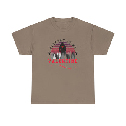 Bigfoot Is My Valentine Unisex Tee, Funny Cryptid Gift Shirt, V Day Tshirt, Valentines Day Gift
