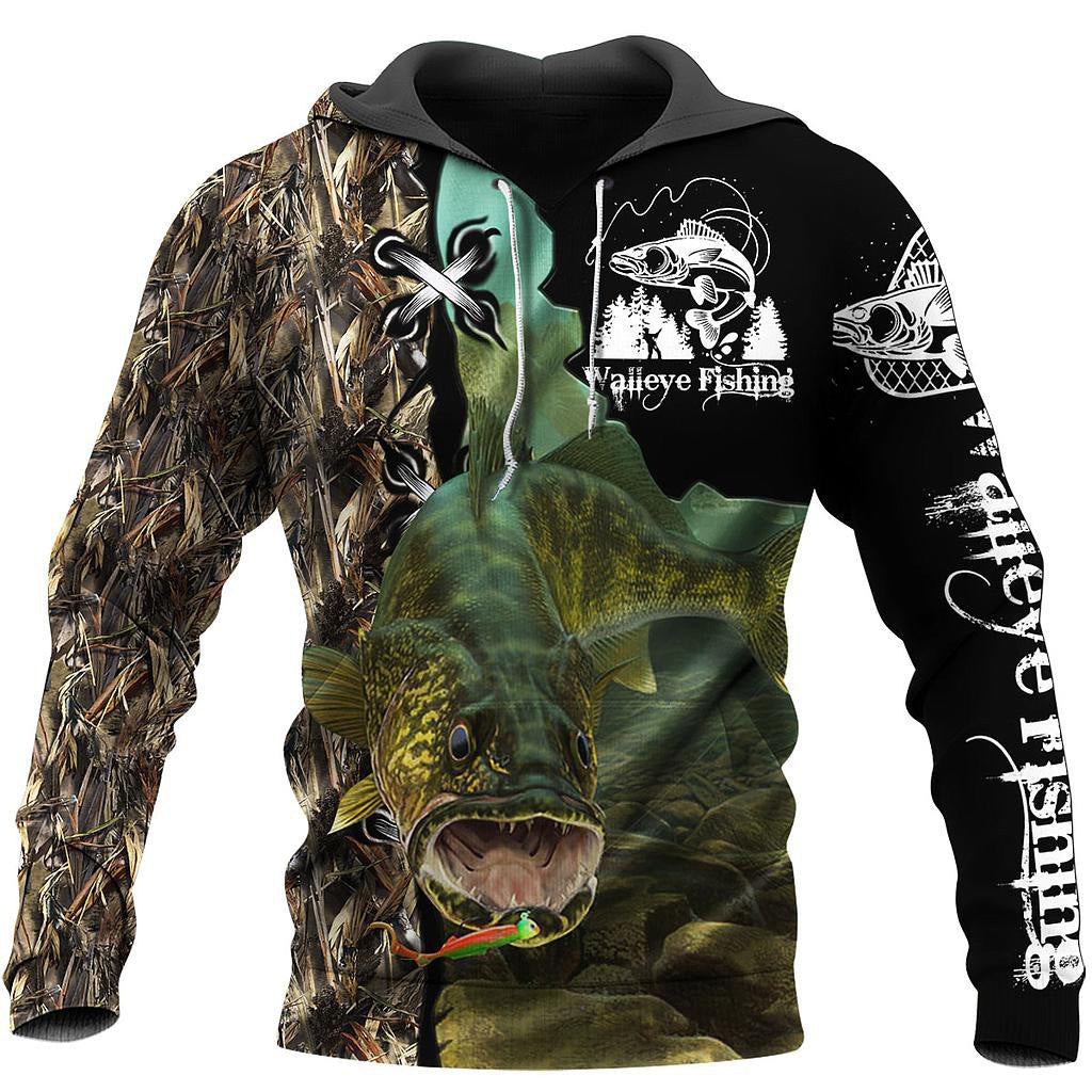 Fishing Enthusiasts Hoodie Digital Printing Outdoor Sports Loose Hoodie With Hood