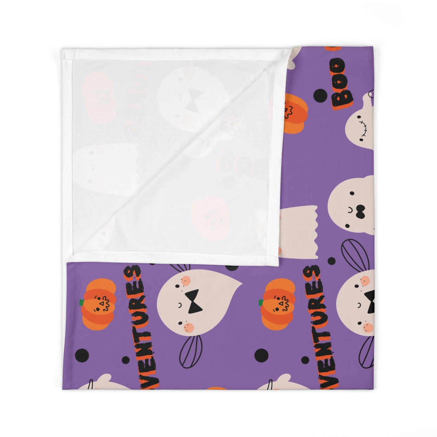 Baby Swaddle Blanket - Cute Ghost Pumpkins Boo Adventure Kids, Halloween Infant Wrap, Spooky Nursery Decor, Fall Baby Shower Gift, Gender