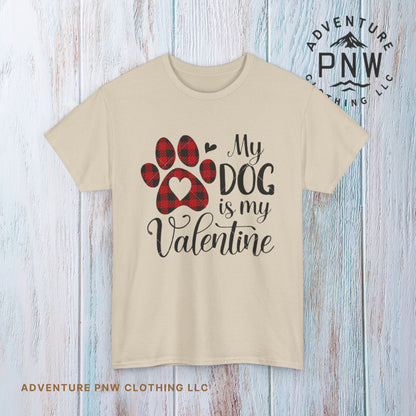 Valentine's Day Dog Lover Tee, Unisex Valentine's Day T-shirt, My Dog is My Valentine Shirt, Valentine's Day Gift, Heart Dog Tee, Love Tee
