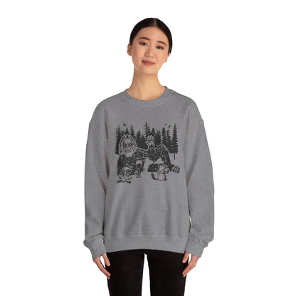 Funny Bigfoot Sasquatch Sweatshirt –Adventure Unisex Crewneck