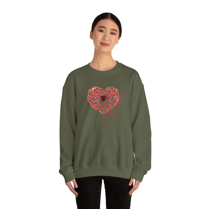 Dandelion Heart Sweatshirt, Valentine Sweatshirt, Wildflower Sweatshirt, Valentine Flower Sweatshirt, Love Sweatshirt - Unisex Sweatshirt