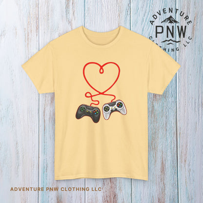 Video Gamer Valentines Day T-Shirt, Gamer Heart Tee, Valentines Gift for Him or Her, Unisex Gaming Shirt, Controller Love  Unisex Shirt