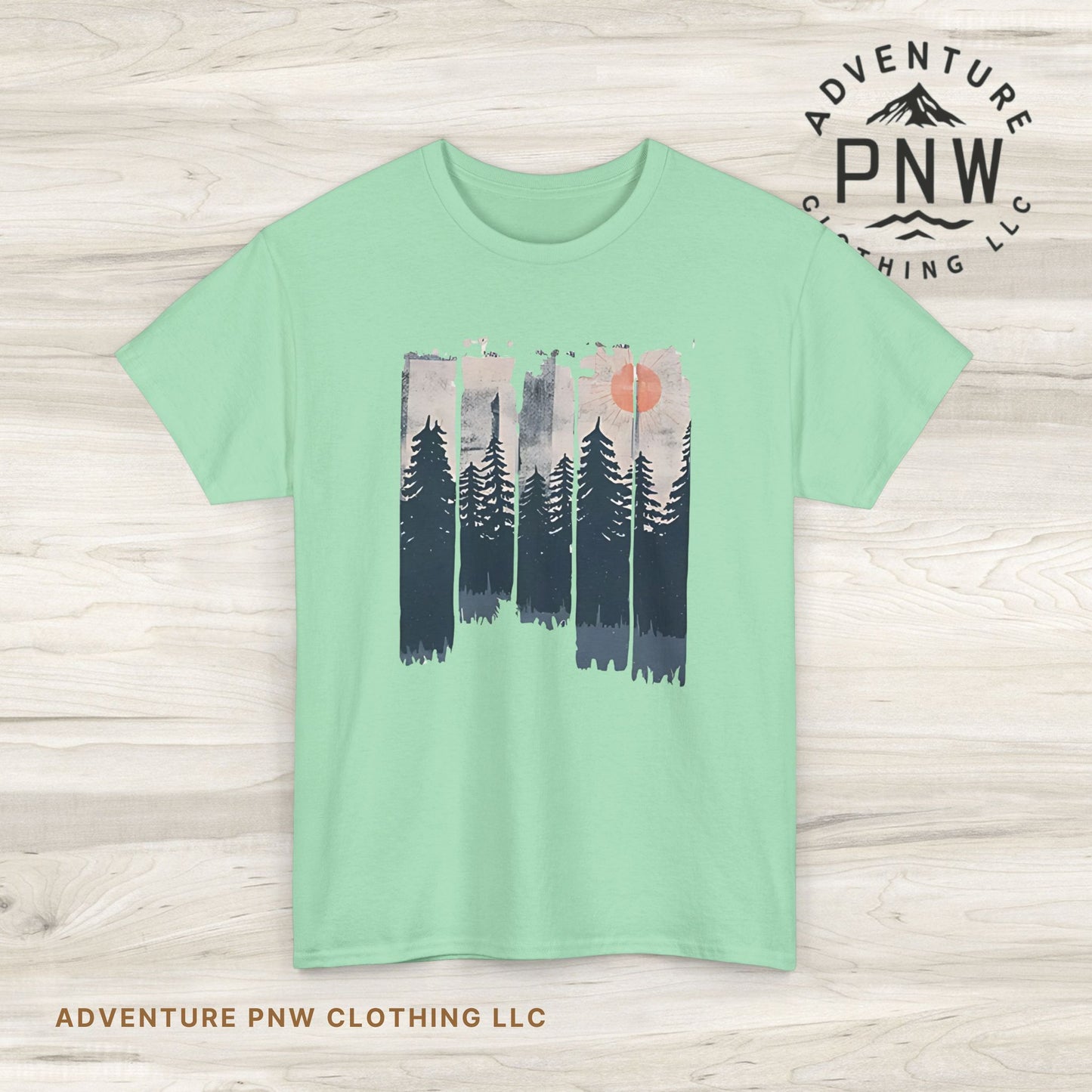 Forest Mountain T Shirt, Nature Lover Hiking Outdoorsy Tee, Glamping Adventure Vintage Tshirt, 90s Retro Camping Top, Unisex Heavy Cotton