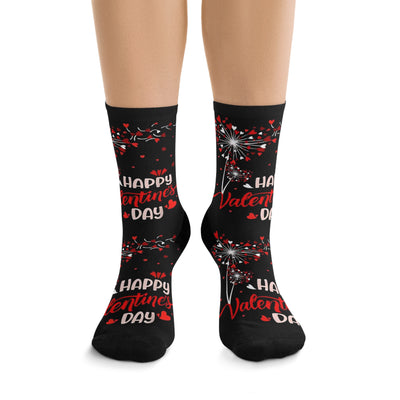 Socks, Valentines Day Dandelion Heart, Love Gift Women Girls Kids, Unisex, Nature Lover, Recycled Poly, Eco-Friendly