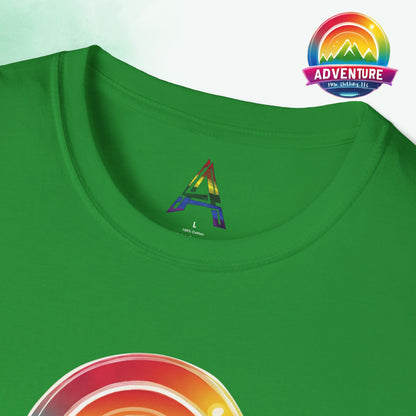 PRIDE Adventure PNW Mountain T-shirt Rainbow Colorful