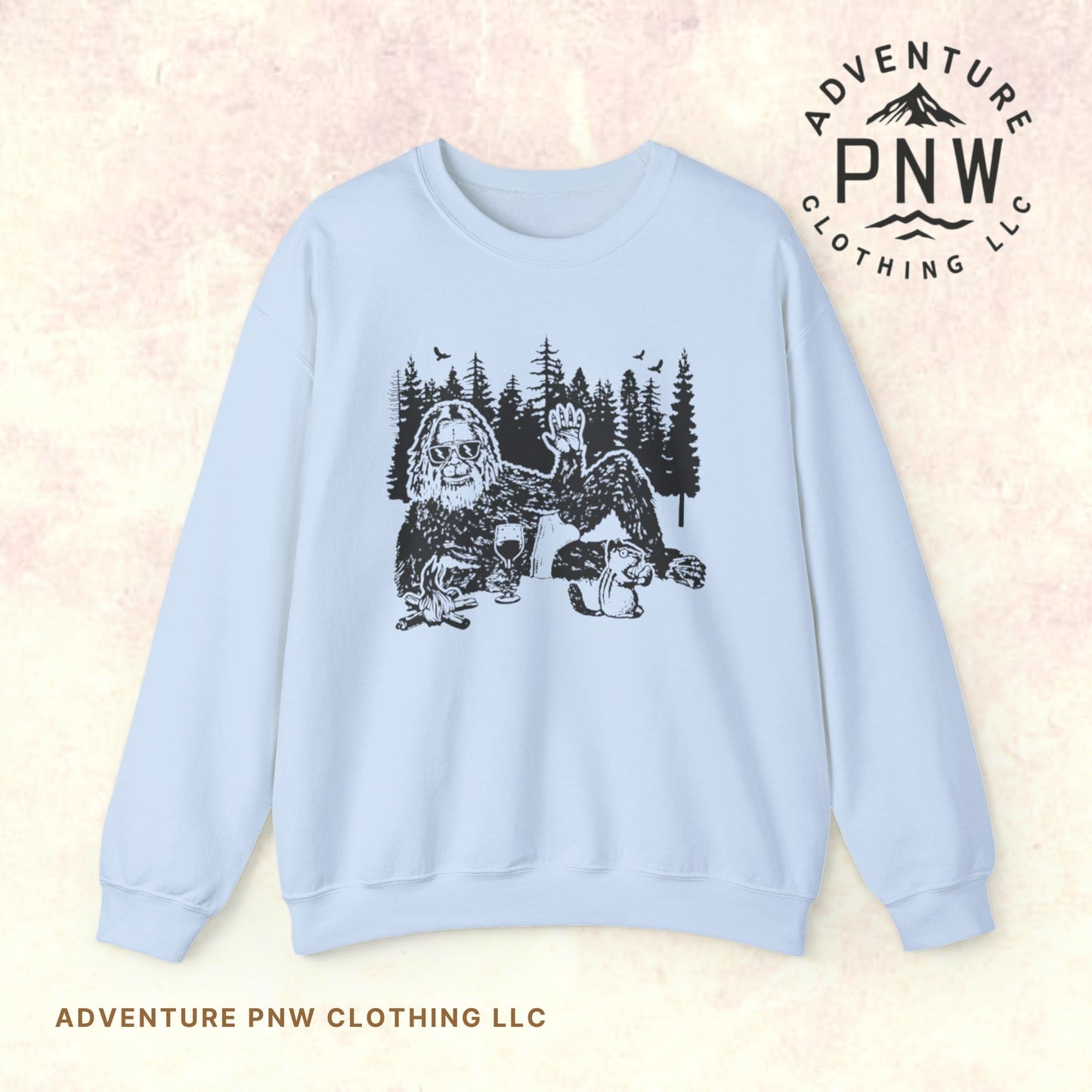 Funny Bigfoot Sasquatch Sweatshirt –Adventure Unisex Crewneck