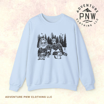 Funny Bigfoot Sasquatch Sweatshirt –Adventure Unisex Crewneck