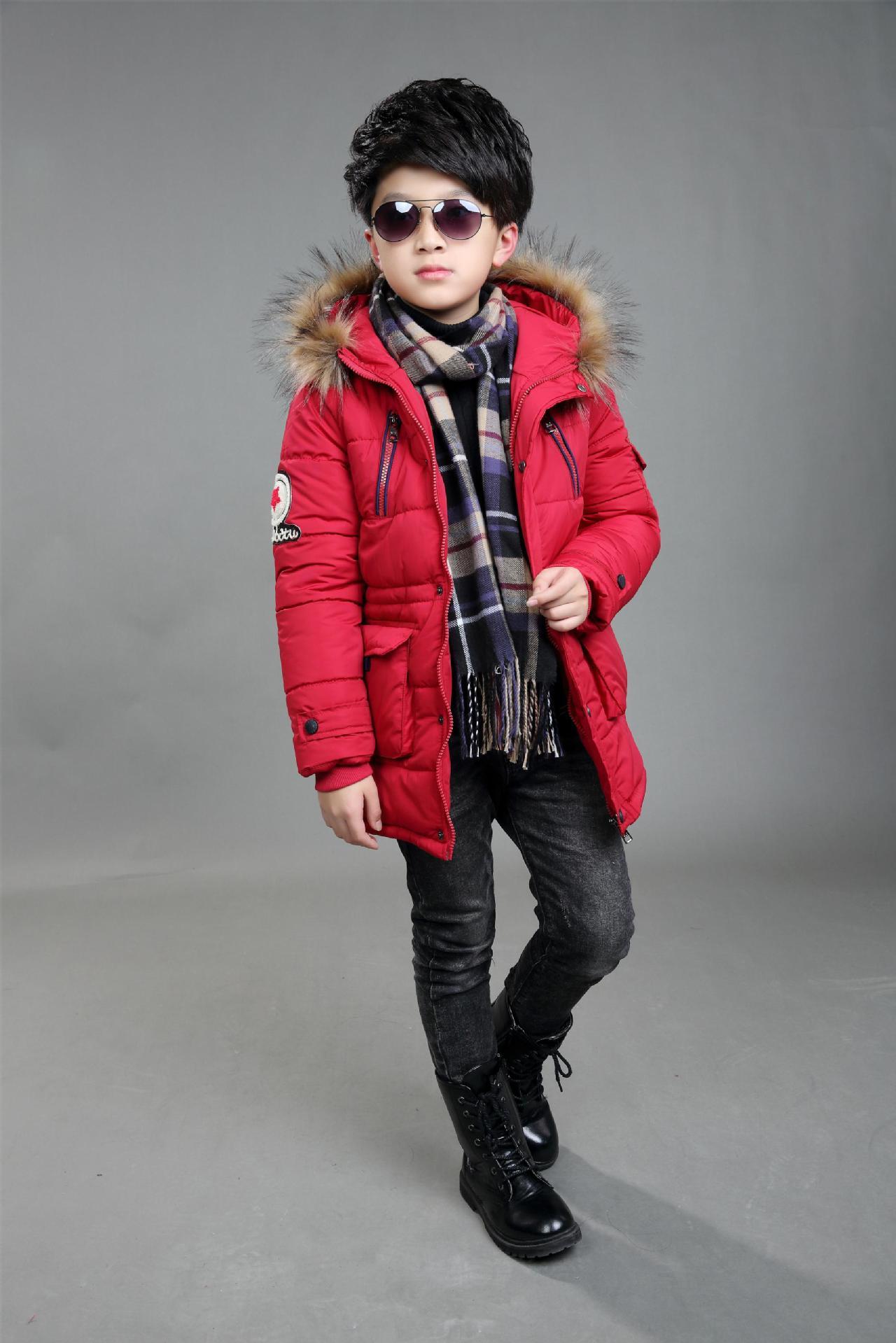 Double zipper coat in the big boy thickening fur collar