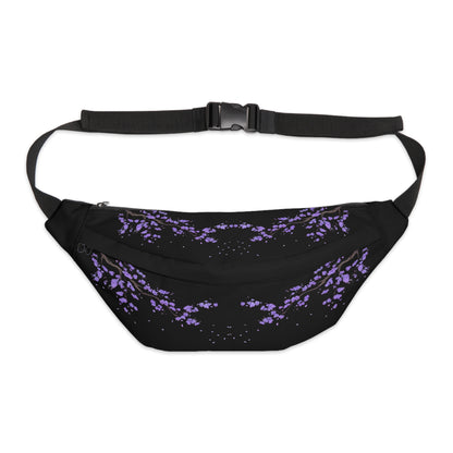 Kawaii Purple Floral Large Fanny Pack for Travel, Adventure, Hike - Nature Lover Gift, Cute Waist Bag, Outdoor Essential, Festival