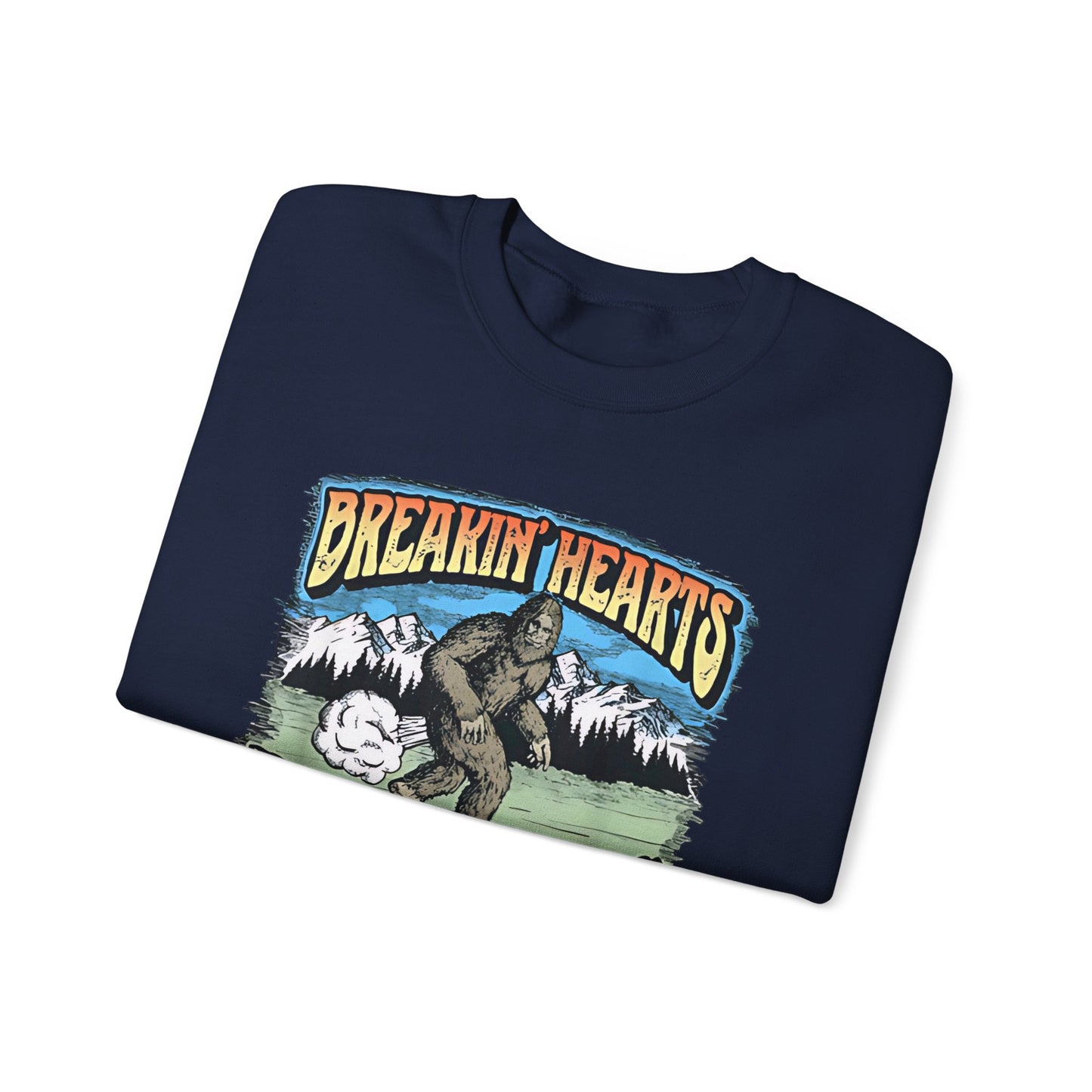 Breakin Hearts Rippin Farts Funny Sasquatch Bigfoot 80s Unisex Sweatshirt - Funny Gift, Bigfoot Lover, Funny Sweatshirt, Sasquatch Shirt,