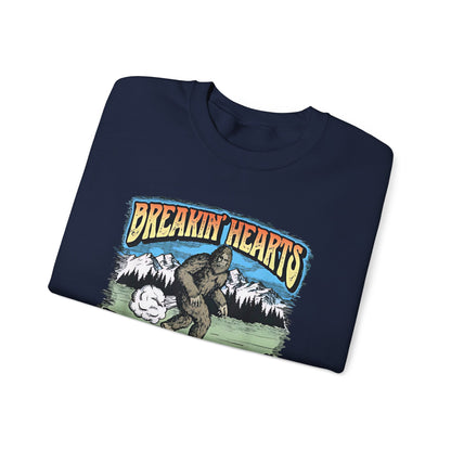 Breakin Hearts Rippin Farts Funny Sasquatch Bigfoot 80s Unisex Sweatshirt - Funny Gift, Bigfoot Lover, Funny Sweatshirt, Sasquatch Shirt,