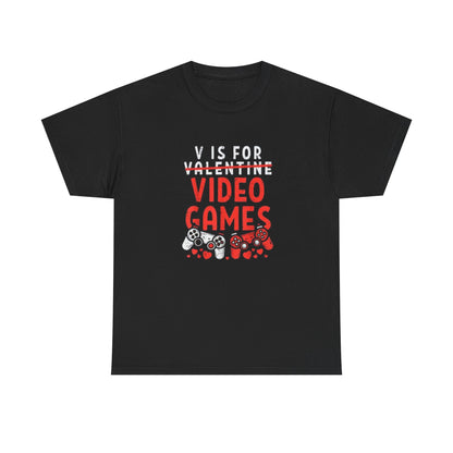 Funny Gamer Valentine Tee – Adventure V Is for Video Games