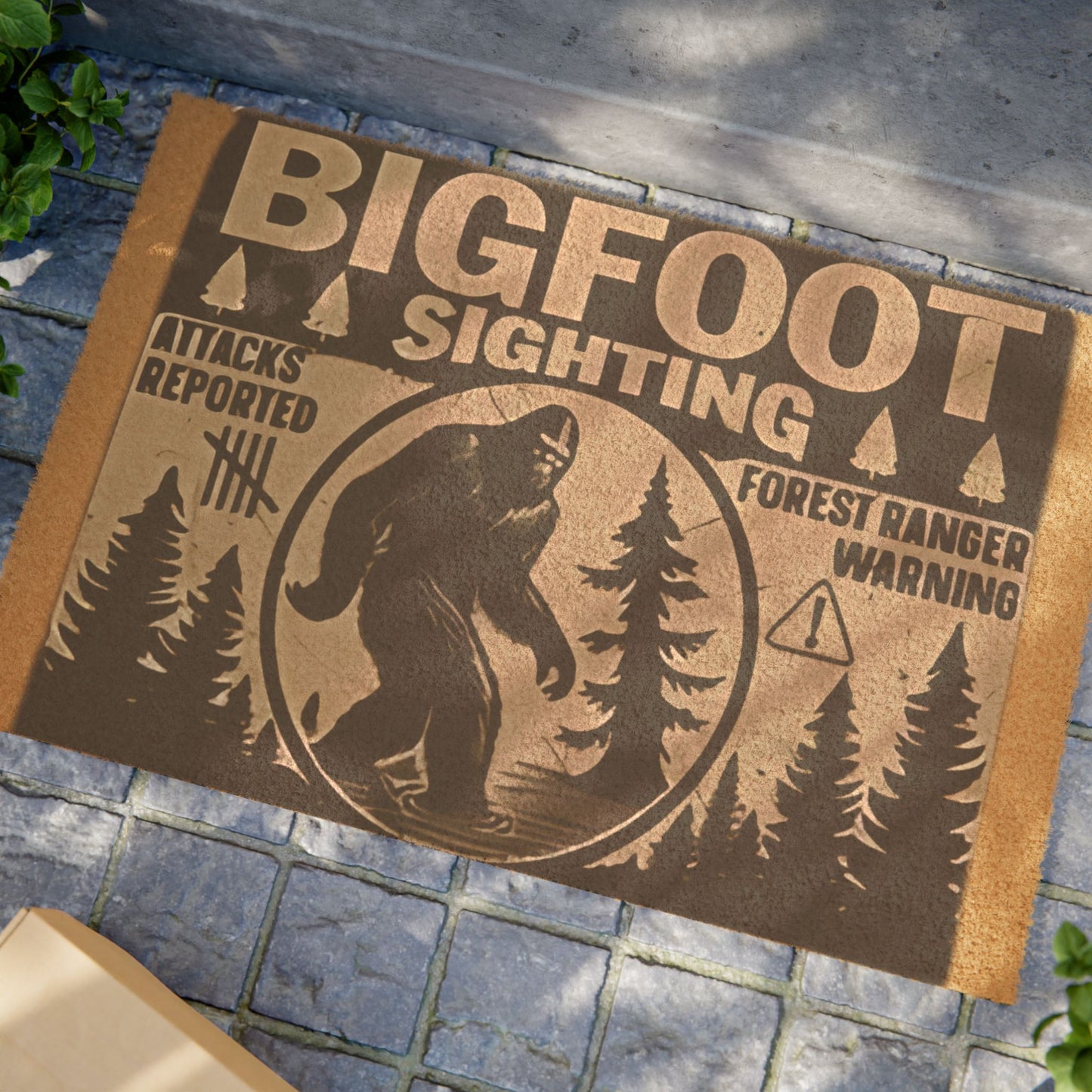 Funny Bigfoot Doormat - Sasquatch Porch Mat, House Doormat, Home Decor - Bigfoot Sighting Gift, Bigfoot Lover Gift, Welcome Mat, Outdoor