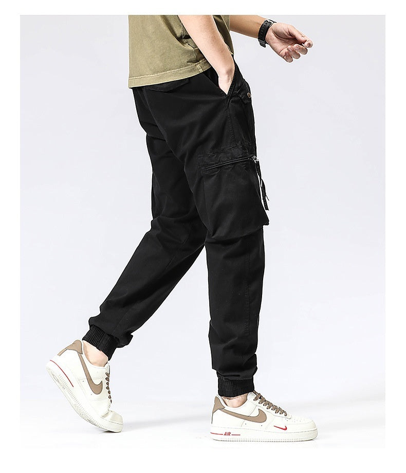 Men's Casual Multi-Pocket Jogger Pants | Elastic Waist Pure Cotton