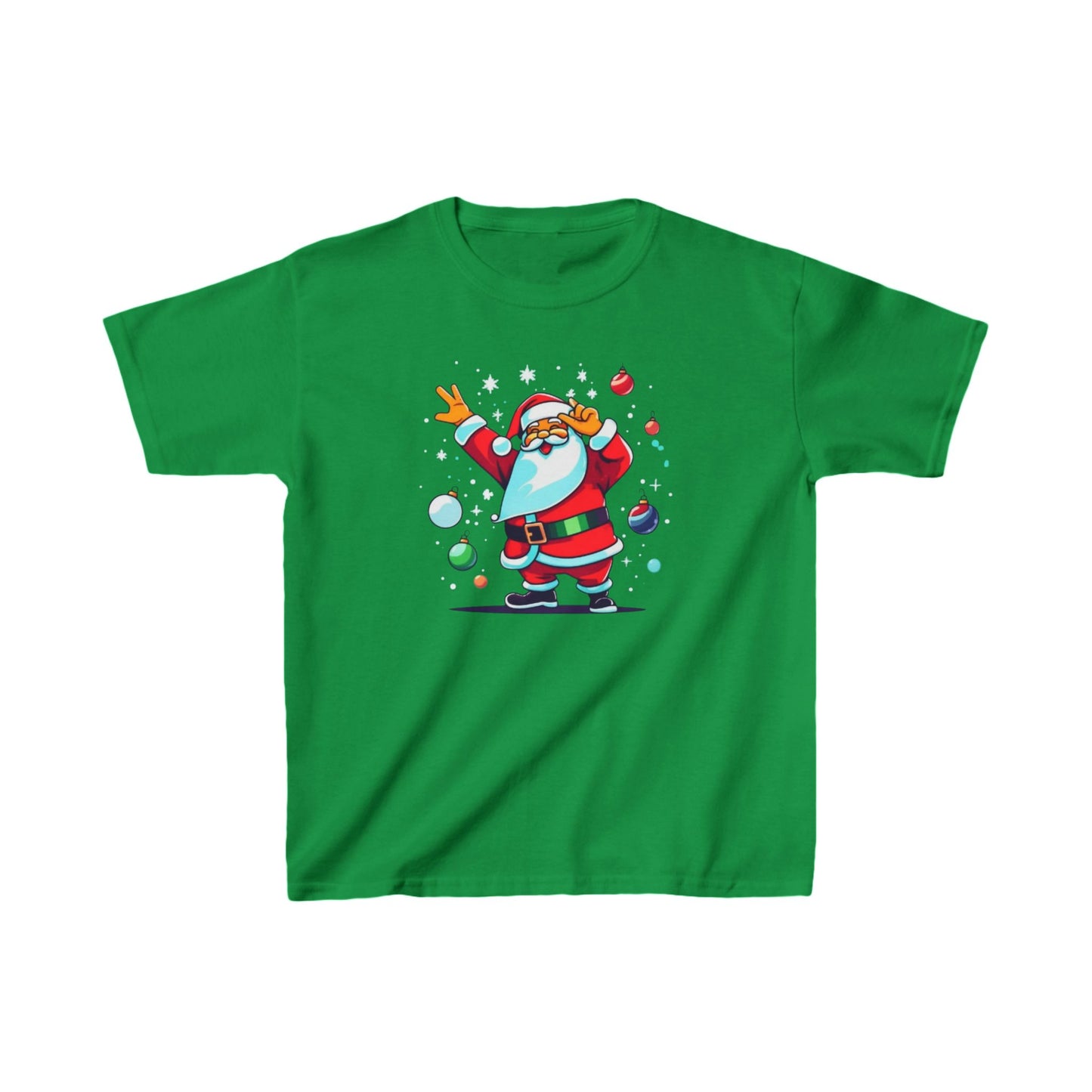 Dabbing Santa Christmas T-shirt | Kids Heavy Cotton™ Tee | Christmas Adventure Outfit