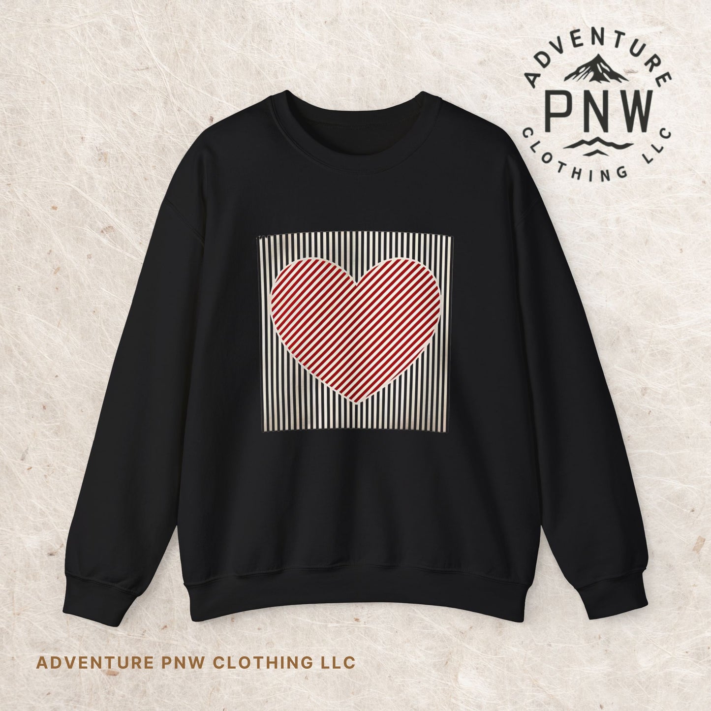 Retro Heart Valentine Sweatshirt –Adventure Gift for Her