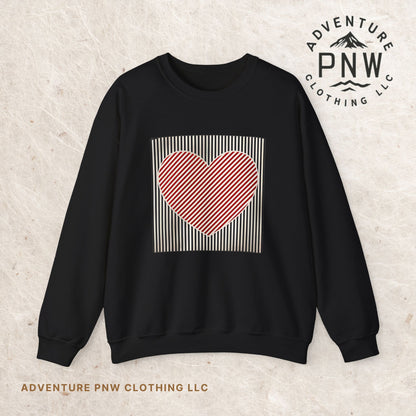 Retro Heart Valentine Sweatshirt –Adventure Gift for Her