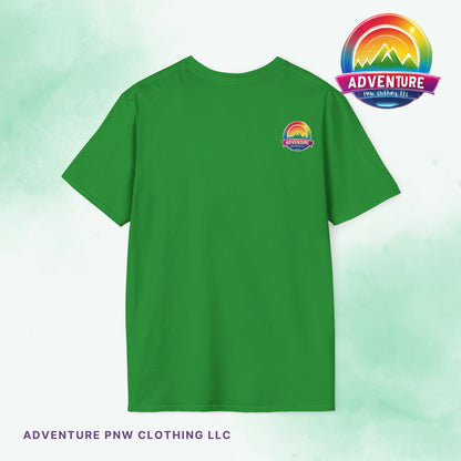Pride PNW Mountain Tee – Rainbow Adventure