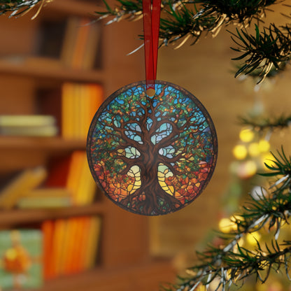 Adventure Tree of Life Christmas Ornament – Round Ceramic Decoration