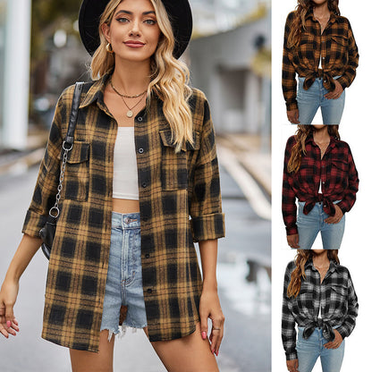 Autumn & Winter Flannel Plaid Pocket Shirt - Adventure PNW Clothing LLC