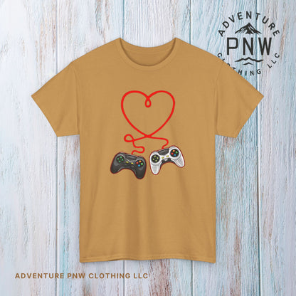 Video Gamer Valentines Day T-Shirt, Gamer Heart Tee, Valentines Gift for Him or Her, Unisex Gaming Shirt, Controller Love  Unisex Shirt